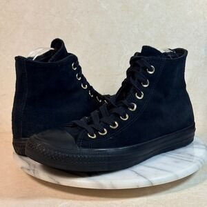 Converse Chuck Taylor All Star Suede High Top Sneakers Black Out‎ Unisex M 7 W 9